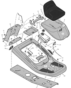 Chassis And Hood Diagram and Parts List for 309012X11A 2001 Briggs and Stratton Lawn Tractor